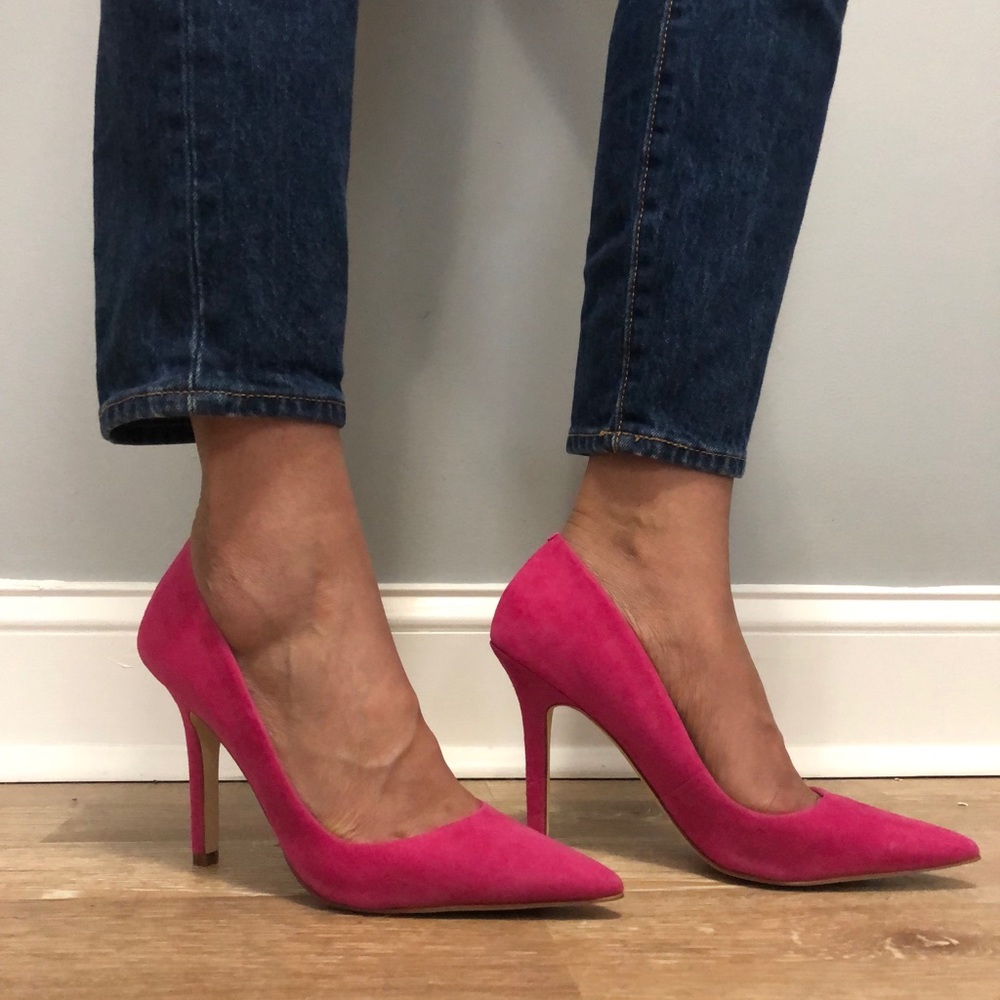 NWT Hot Pink Suede Stilettos
